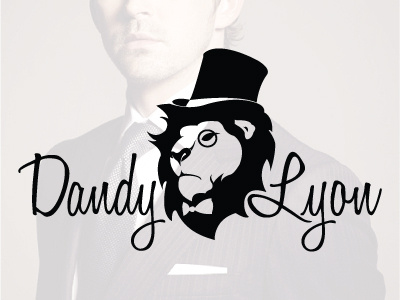 Dandy Lyon Logo bow tie brand classy dandy lion logo lyon top hat