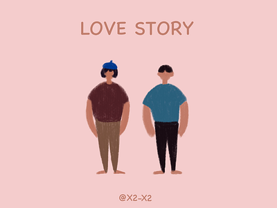 love story boy girl illustration love