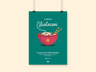 Country Lunch Vietnam Poster branding design illustration poster typography vector