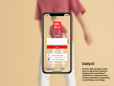 Daily Challenge - Sign Up form app apple blur branding clean dailyui design facebook fashion google graphic design icon identity illustration iphone login red ui ux white
