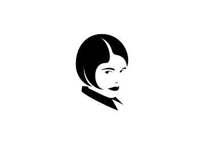 Girl Logo BW 2d black and white clean face girl graphic design logo logotype mark minimal simple symbol