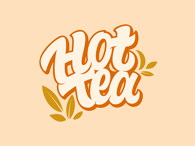 Hot Tea clean flat fun graphic design hot lettering logotype tea type typography vector