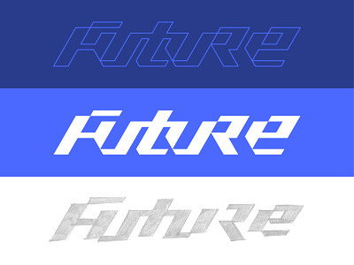 Future blue custom type future handlettering lettering logotype type typography