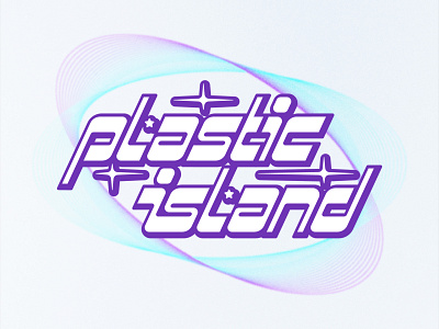 Plastic Island Y2K graphic design handlettering island lettering logo logotype plastic sticker type typography y2k