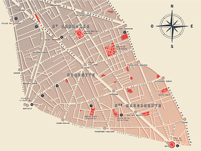 Paris - 11th arrondissement | Map design [2] cartography illustration map map design minimal paris vector
