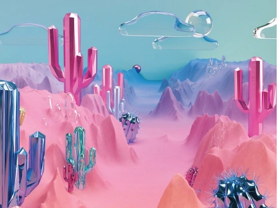 Surreal Landscapes in 3d 3d animation 3danimation adobe adobedimension branding c4d cinema4d communication design graphics illustration interaction interface logo ui uiux visual art