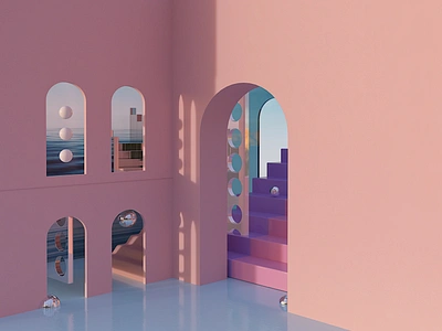 Doors of imagination. 3d 3danimation 3dart 3dartwork adobe adobe dimension adobedimension branding cinema4d communication communication design design graphics interactiondesign ui ui ux visual art