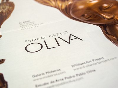 Oliva's "El Beso" Promo For Art Nexus Magazine ad advertise gold paint sculpture type typography