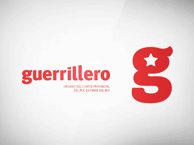 Guerrillero brand che ché g guerrilla head headline ident logo marca newspaper star