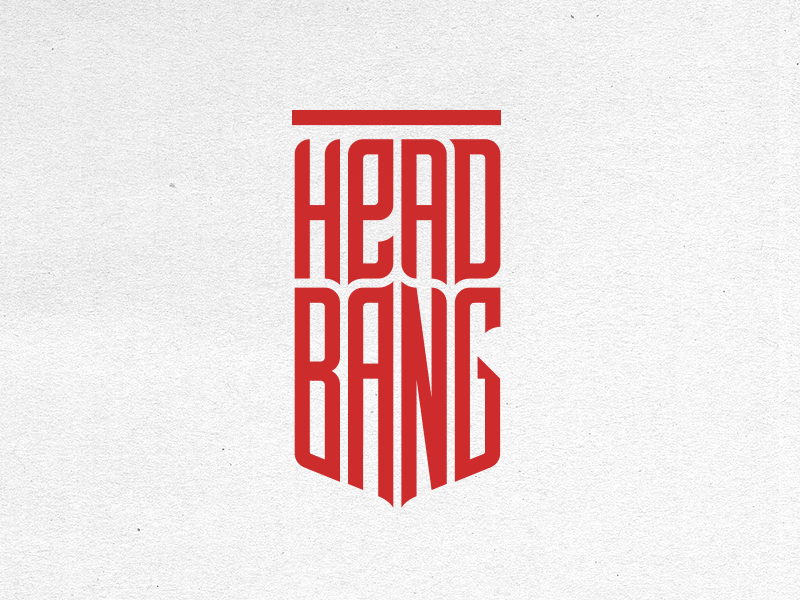 Head Bang brand logo rock tipography type vertical