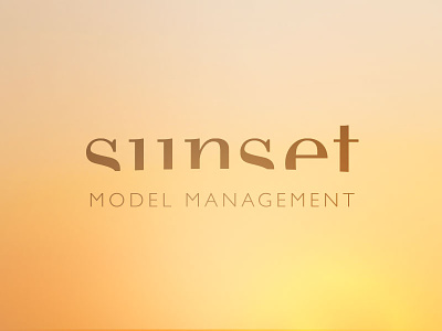 Sunset Model Management Logo agency appealing brand gold logo models premium sexy sunset