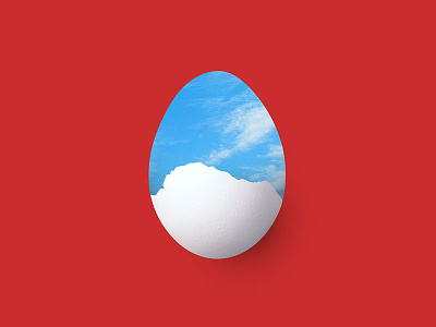 Growing Up In Neverland 2nd Concept abstract art clouds dream egg expo fantasy poster red background sky