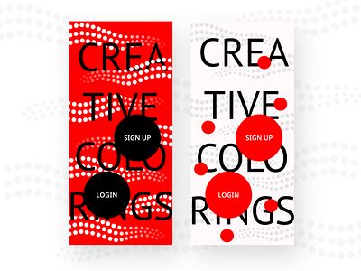Yayoi Kusama inspired - Login Page app art color coloring dots figma login login page mobile polka dots polkadot red round shades shapes singup typography uxui