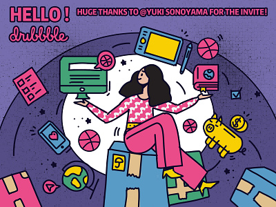 Hello Dribbble ！ design illustration ui web