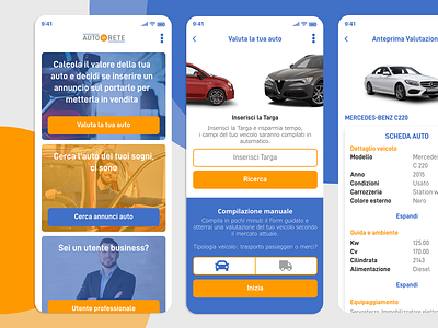 AutoInRete app auto buycar car design flat flatdesign hierarchy sell typography ui ux