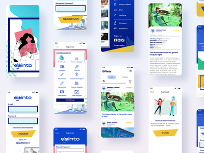 Dpinto Design app comic design flat illustration illustrator typography ui ux