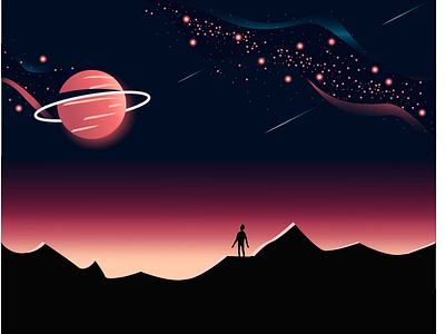 Adventure traveler view horizon space