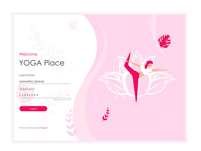 Landing page yoga character landing page page design yoga design yoga pose yoga studio