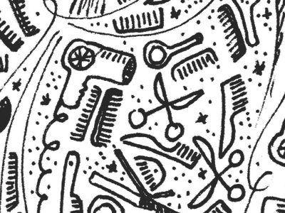 sketch for hair dresser pattern comb hair sketch
