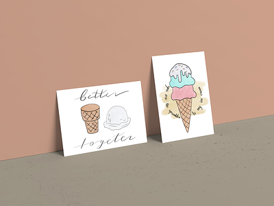 Better together art beautiful calligraphy colorful cone cool design ice cream ipad lettering mockup motivation pastel postcard procreate quote stationery sticker watercolor watercolour