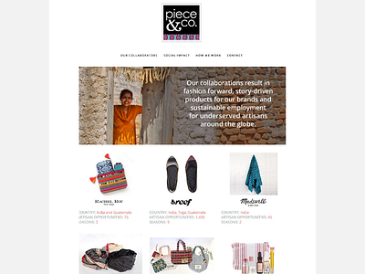 Piece & Co. Web design fashion gallery non profit photography web