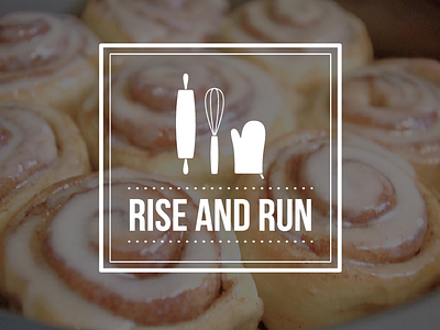 Rise and Run Logo bakery baking cooking dough kitchen logo nonprofit oven mit rolling pin wisk