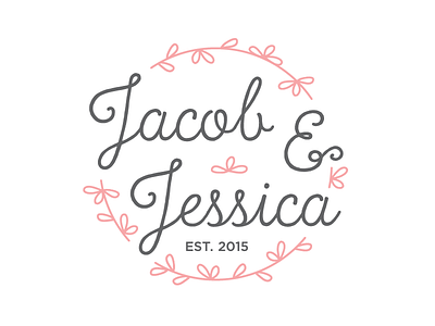 Jacob + Jessica emblem logo love wedding