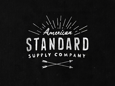 American Standard Supply Co black clothing hand drawn print typography vintage white