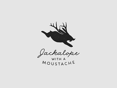 Jackalope with a Moustache branding illustration jackalope logo print typography vintage