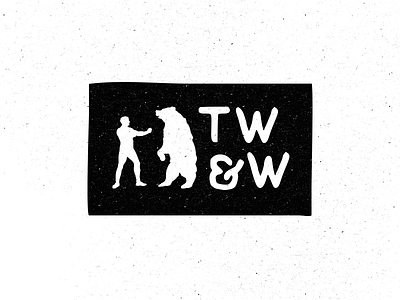 TW&W bear black boxing branding logo vintage white