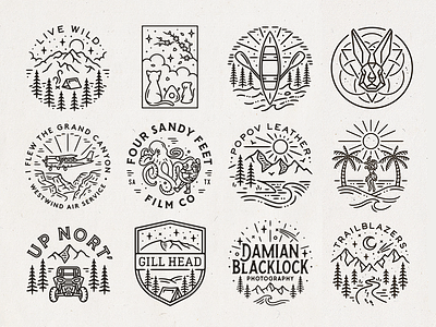 Recent Logos branding illustration linework logo monoline