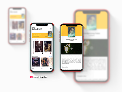 Book App app book app concept design invision invision studio invisionstudio ui