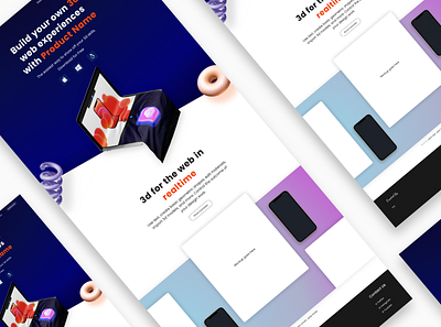 3D Website Product - Redesigned 3d concept design landing design landing page sketch spline splinetool ui webdesign website website design