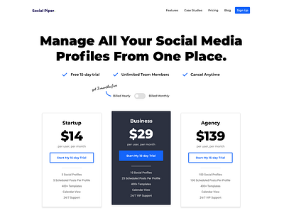 Social SaaS - Pricing Page