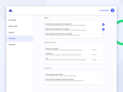 Daily UI #007 - Settings blue circle daily ui 007 navigation dashboard dropdowns material page purple settings