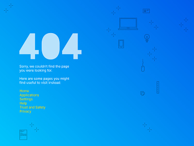 Daily UI #008 - 404 Page 404 blue daily error icons line redirect ui