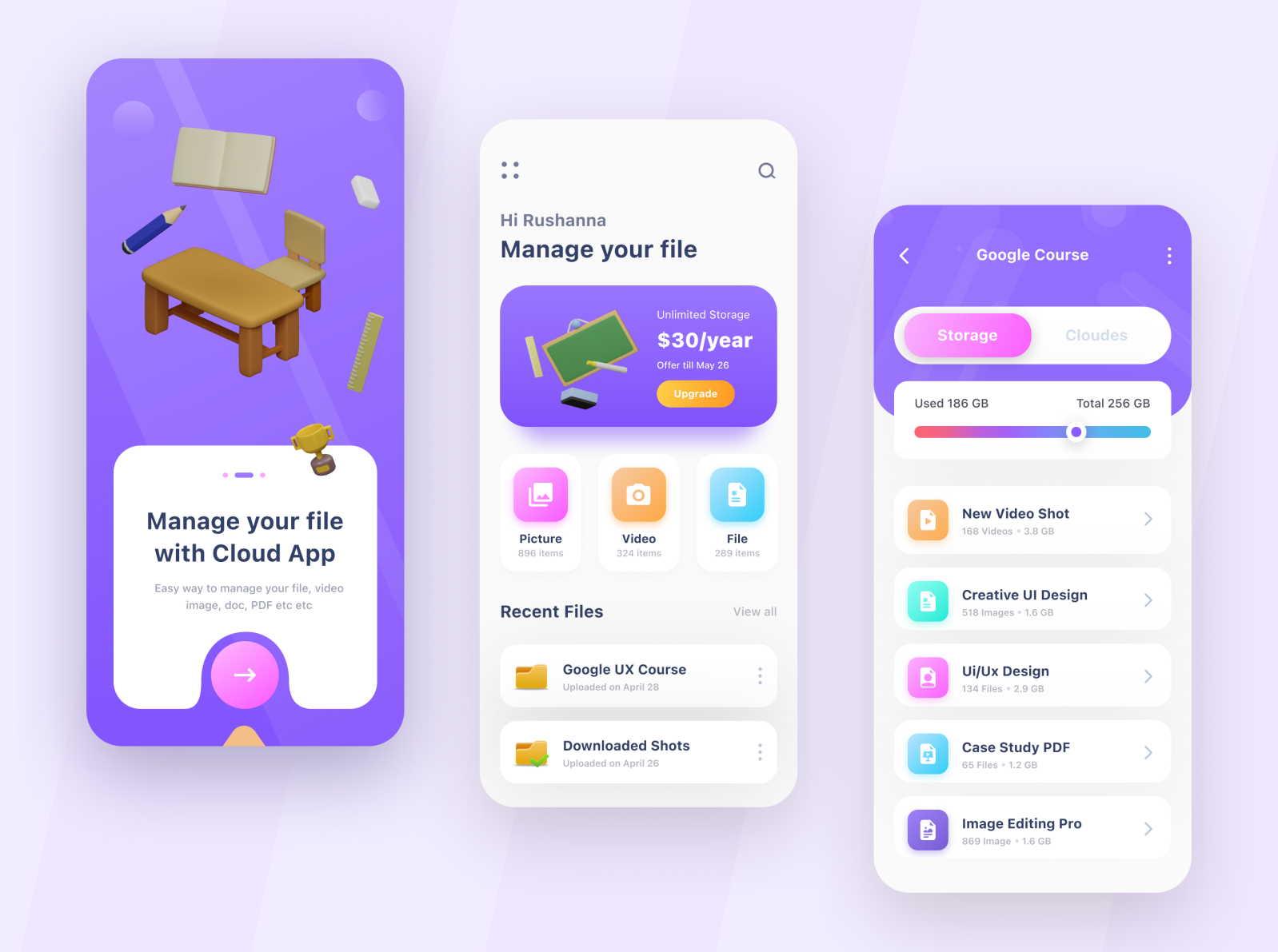 Cloud App by Rushanna for KODE on Dribbble