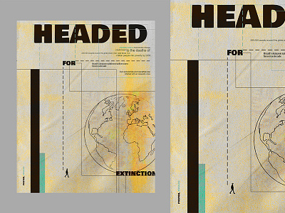 Headed for extinction analog artwork background book cover branding composition design drawing editorial illustration manipulation poster poster a day poster series typography typography design ui vector