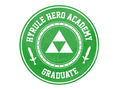 Hyrule Hero Academy badge fun games graphic design legend of zelda
