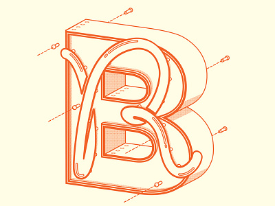 R + B illustrator lettering typography