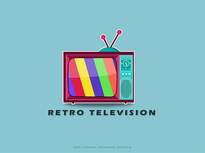 Retro Television antenna font gradient illustration minimal retro television text vector