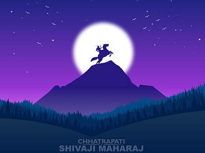 Shivaji Maharaj adobe chhatrapati gradient hill maharaj night light shivaji trees warrior