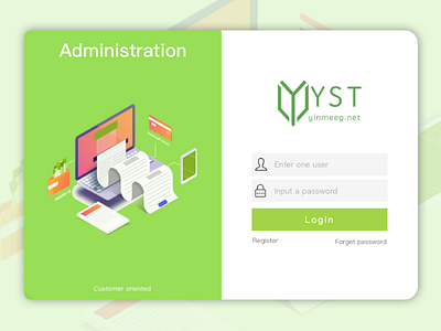 Printing system login design ui