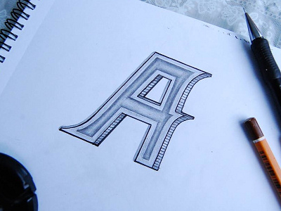 A a lettering pencil typography