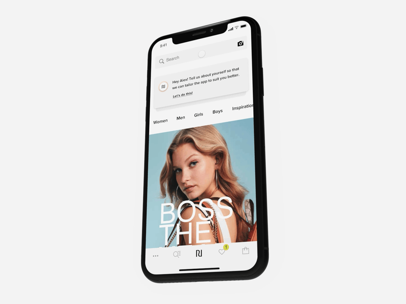 River Island App: Search Transition