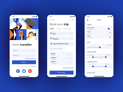 Travel Mobile App design shot