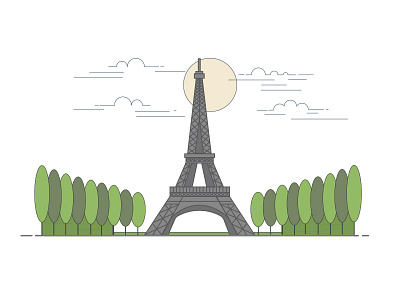 Paris eiffel tower illustration paris