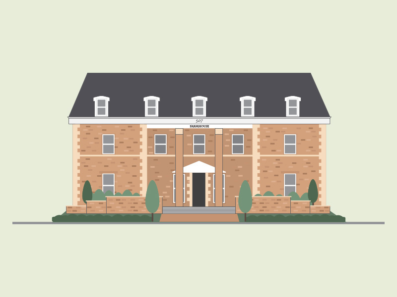 Mizzou Farmhouse illustration mizzou farmhouse
