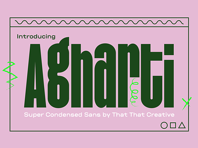 Agharti Condensed Display Font 80s 90s bold branding caps display font font design graphic desing sans type design typeface