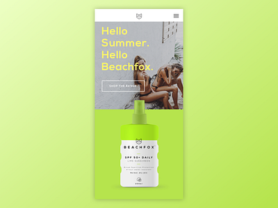 Beachfox Lime Sunscreen branddesign brandidentity branding productdesign suncream sunscreen ui ux website design